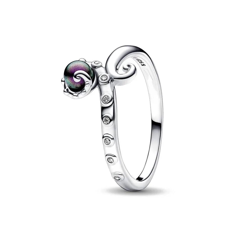Hot Sale 925 Sterling Silver Red Pink Blue Green Heart Stone Snowflake Daisy Ring Trinkets Rings Wedding Fashion  Jewelry Women