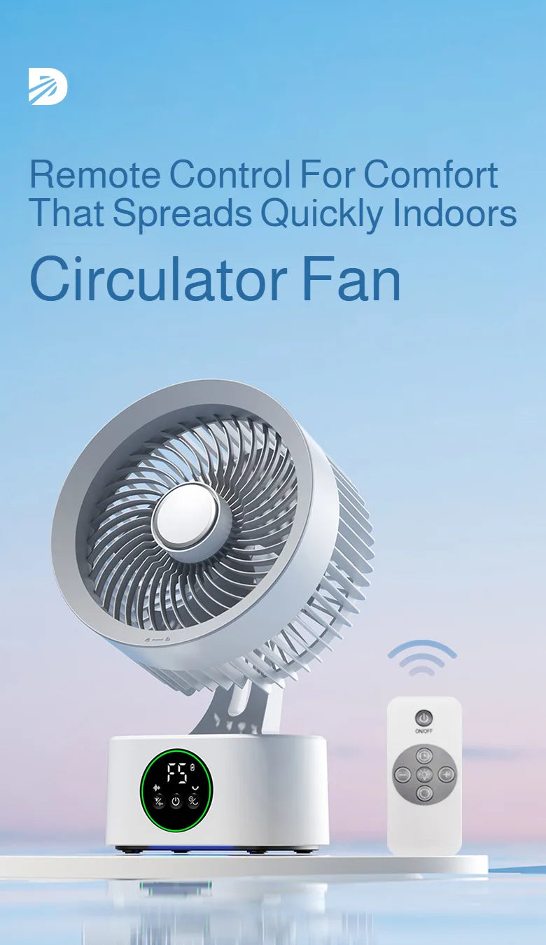 Portable Wall-Hanging Fan With Remote Control Smart Voice Rechargeable USB Household Electric Folding Fan Nightlight Air Cooler