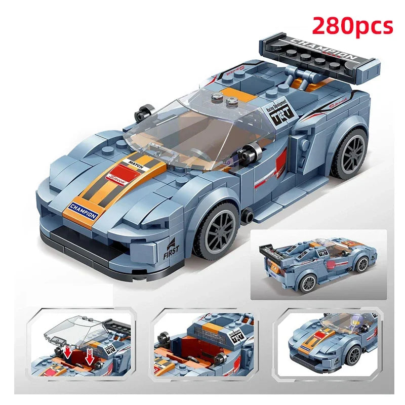 City Technical Vehicle Speed  Racing Car Building Blocks Courses Rennen гонки Carreras Moc DIY Model Brick Toys