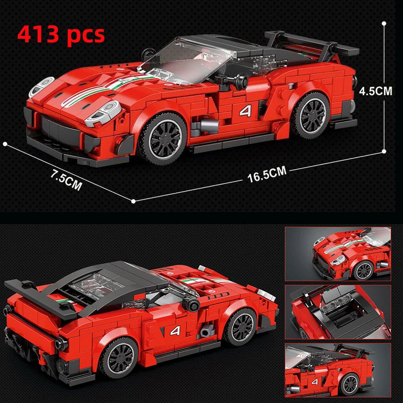 City Technical Vehicle Speed  Racing Car Building Blocks Courses Rennen гонки Carreras Moc DIY Model Brick Toys