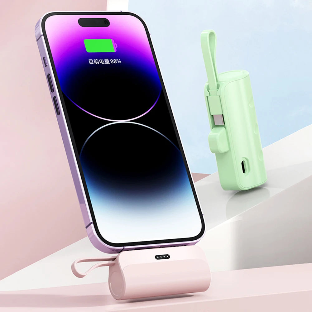 Wireless Power Bank 5000mAh Large Capacity External Battery Pack Portable Charger Plug and Play Convenient for Home Travel