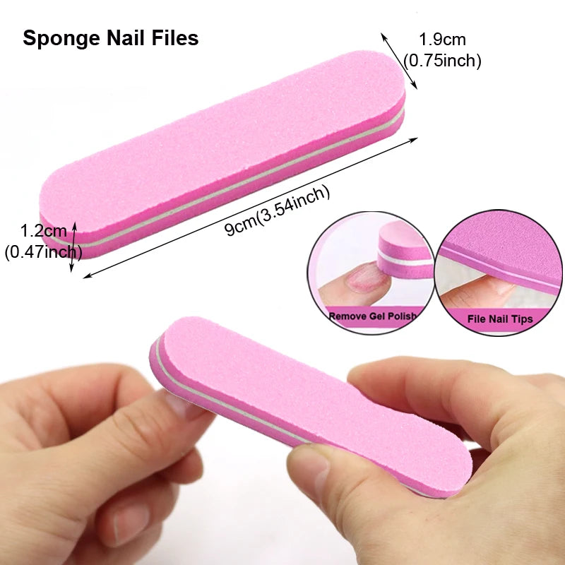 8pcs/Set Nail Manicure Care Tool Kit Nail Buffer Professional Nail Files Brush Manicure Pedicure UV Gel Nails Polish Art Tools