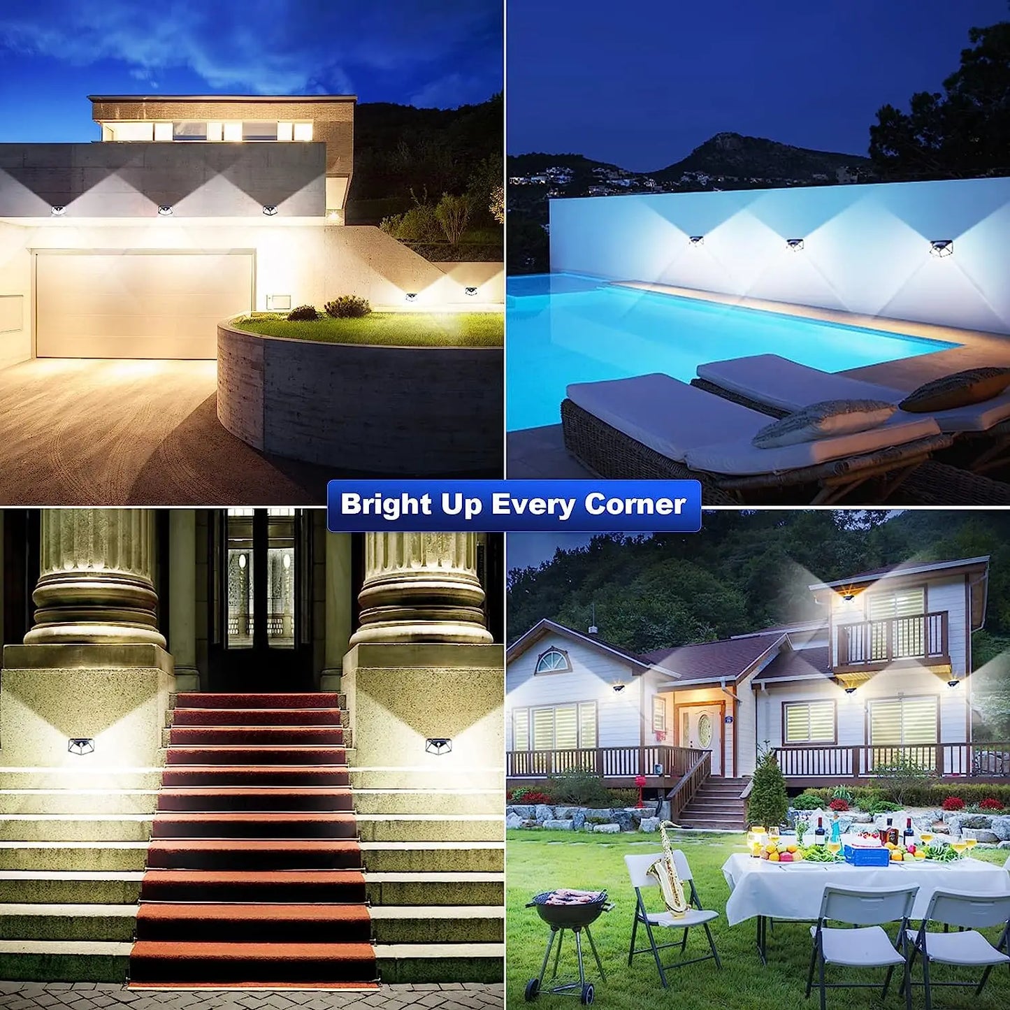 100 LED Outdoor Solar Lamp Outdoor Garden Decoration Solar LED Light Waterproof Sunlight Powered Spotlight with Motion Sensor
