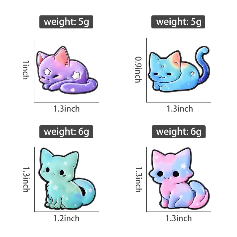 3-7pcs/sets Cartoon Anime Middle Finger Rude Cat Enamel Pins Low Battery Daisy Flower Brooches Backpack Lapel Badge Jewelry Gift