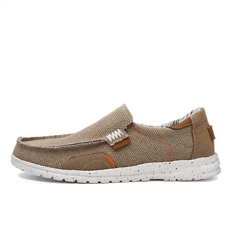 Summer Breathable Sneakers Men Canvas Shoes Slip On Loafers Men Comfty Casual Men Shoes Lightweight Flats Men Walking Zapatos