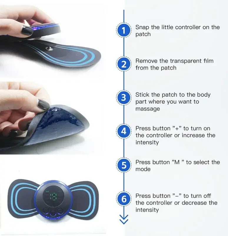 Intelligent Mini Electric Neck Massager Charging Portable Shoulder and Neck Neck Massage Patch with Multiple Adjustable Levels