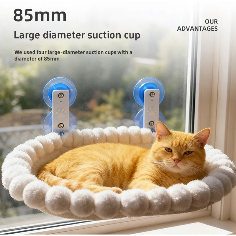 New Winter Cat Hammock Window Habitat Cat Sunbathing Glass Hanging Suction Cup Balcony Pet Nest Foldable Pet Bed Cat Supplies