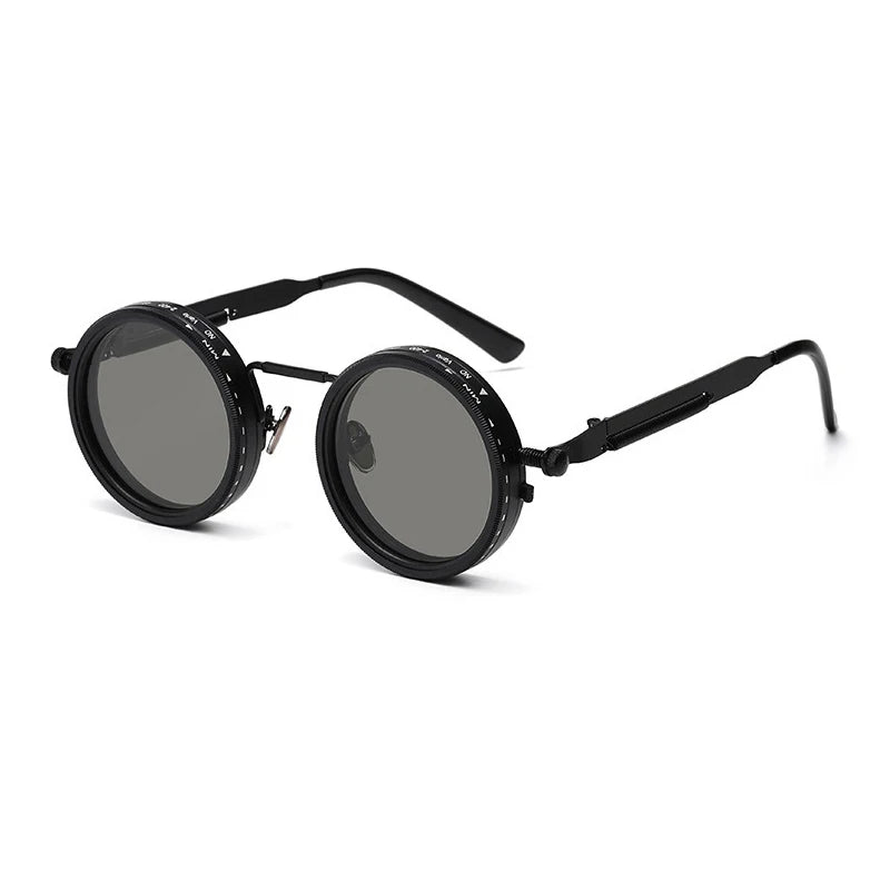 ND Dimming Glasses Polarized Sunglasses Men Women Round Retro Punk Driving Eyeglasses Outdoor Shades UV400 Adjustable Eyewear