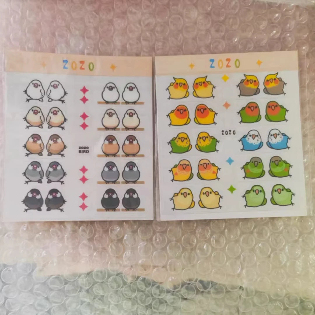 10/20 Creative and Cute Parrot Index Stickers, PET Bookmark, Hand Account Notebook Classification Sticky Notes, Art Labels
