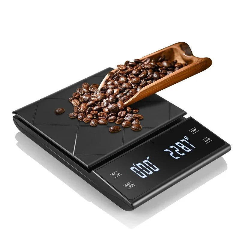 3kg/0.01g Precision Kitchen Scale with Timer-Digital Food Scale for Baking, Cooking&Coffee Brewing (LCD Display, Home Chef Tool)