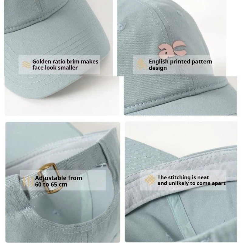 Plus Size Fashion Baseball Cap Deep Wide Brim Large Round Face Slimming Duckbill Hat Breathable Comfortable Chinese Bran