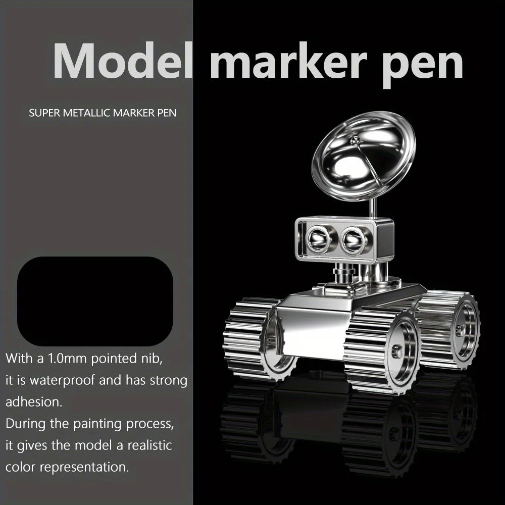 8 Colors Set Metallic Marker Pen 1mm DIY Reflective Paint Pen Permanent Gold SILVER Marker Touch Up, Model Painting, Marking
