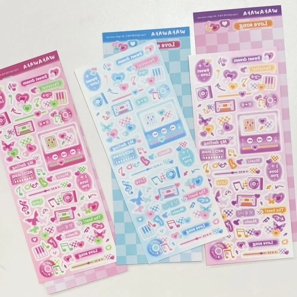 SCRAPBOOK Music Decorative STICKER Korean DIY Phone Luggage Motorcycle Laptop Flakes Idol Card Deco Sticker