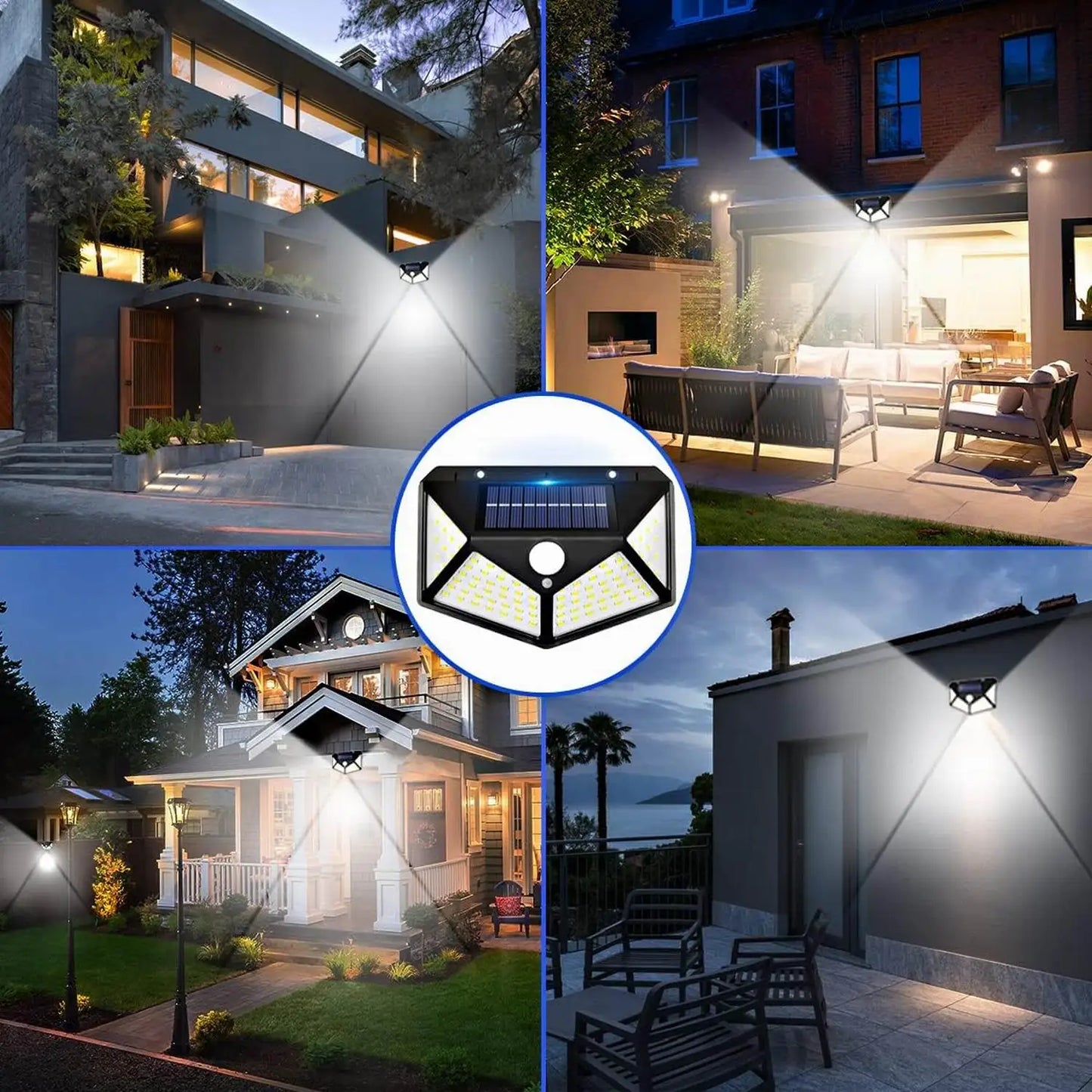 100 LED Outdoor Solar Lamp Outdoor Garden Decoration Solar LED Light Waterproof Sunlight Powered Spotlight with Motion Sensor