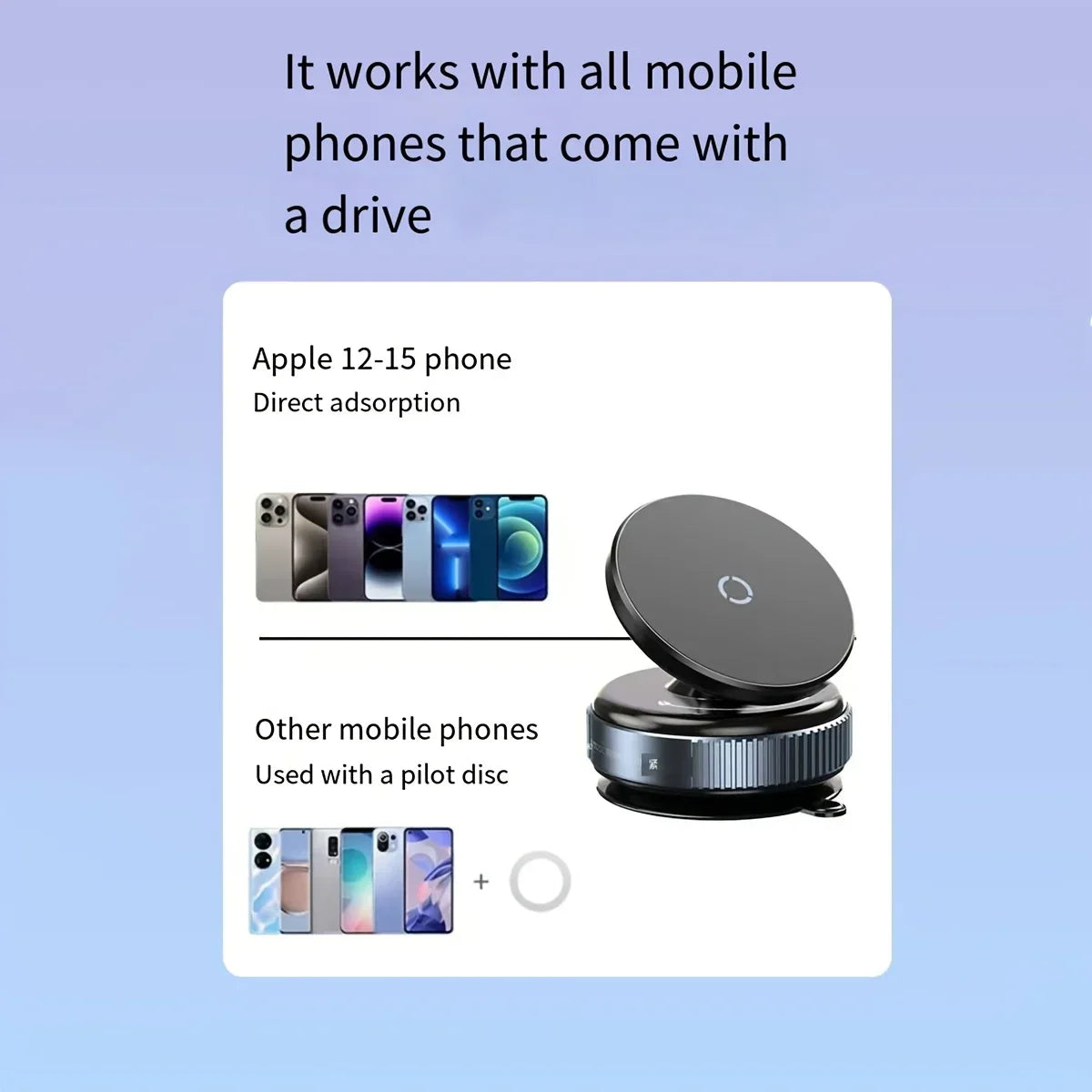 utton Exhaust Vacuum Magnetic car Phone Holder - Portable, Easy to Use Strong Suction Foldable & Stretchable Dual-Sided Adhesion