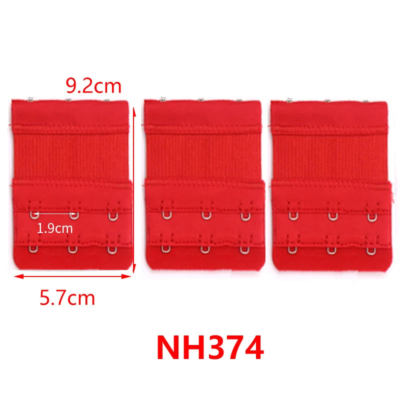 3PCS Lady 3Hooks Bra Extender for Women's Elastic Bra Extension Strap Hook Clasp Expander Adjustable Belt Buckle Underwear