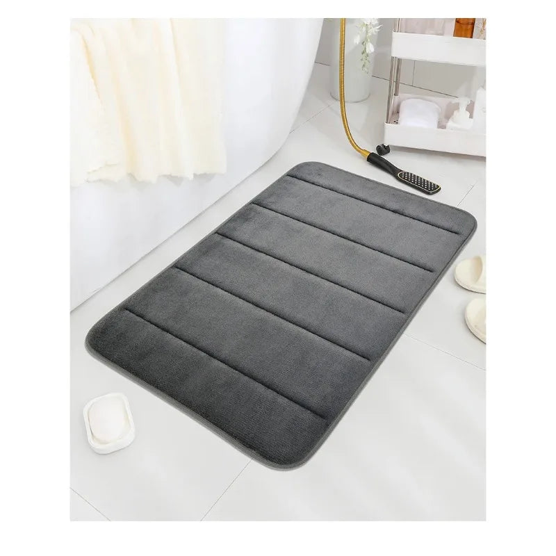 Coral Velvet Bathroom Mat Anti-Skid Quick Dry Machine Washable Soft Comfortable Toilet Floor Mat Easy to Use