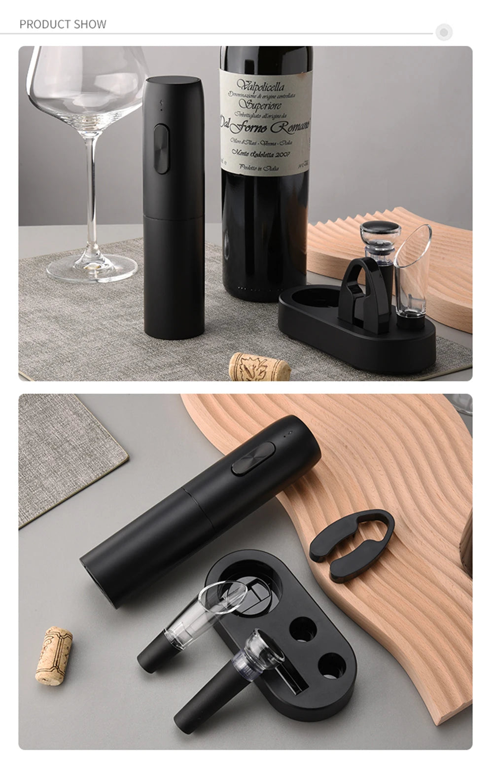 Electric Wine Opener USB Rechargeable Automatic Large Battery Powered Effortless Bottle Opener For Kitchen BarTools Party Gift