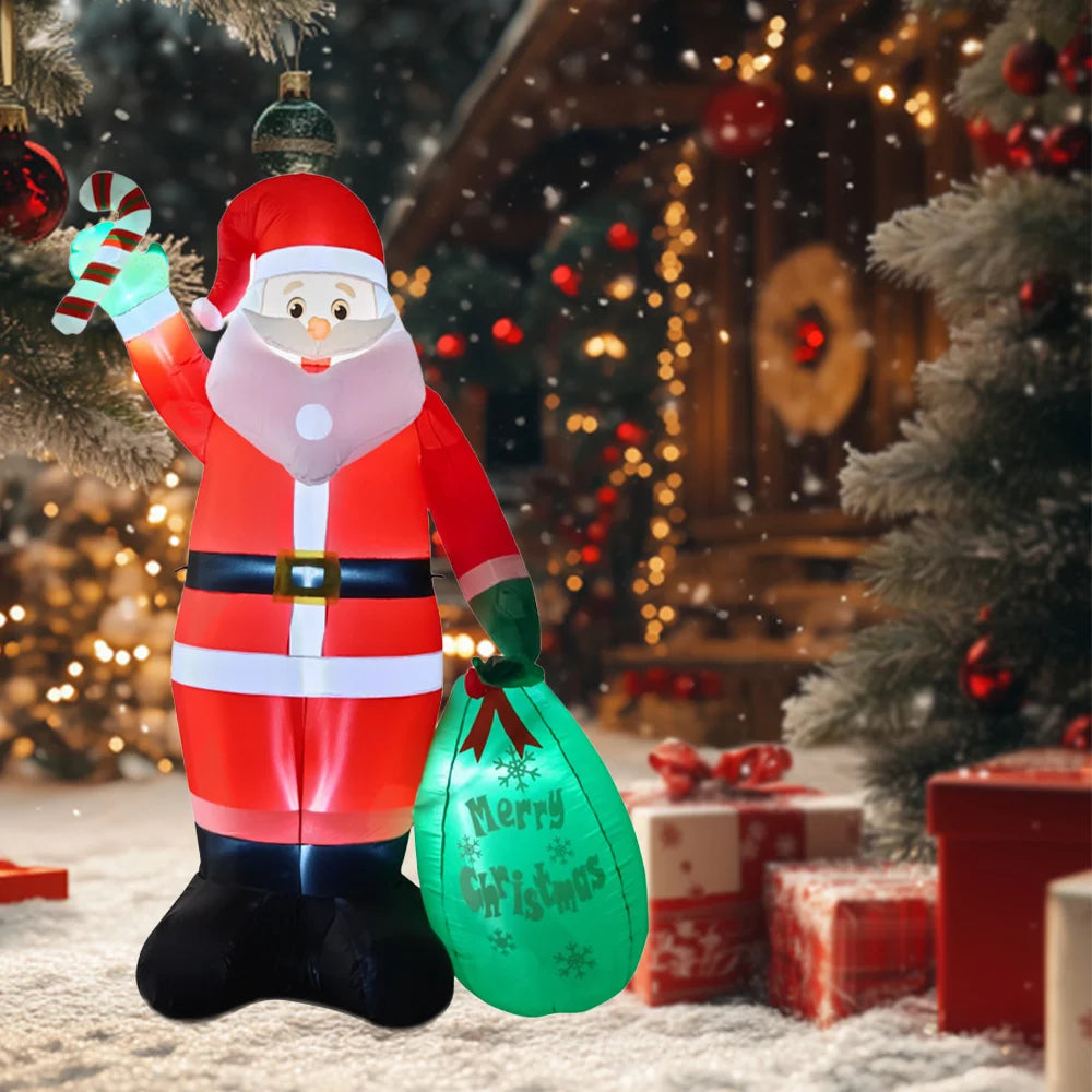2025 Christmas inflatables Santa 240cm Glowing Santa Claus with LED Outdoor Home Cafe Decoration Party Garden Xmas Decor