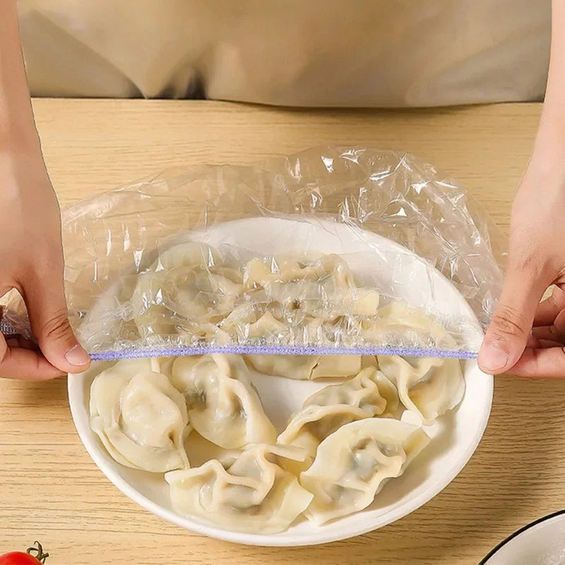 Colorful Disposable Food Cover Elastic Wrap Food Covers Fresh-keeping Lid Plate Kitchen Nylon Colorful Storage Bags