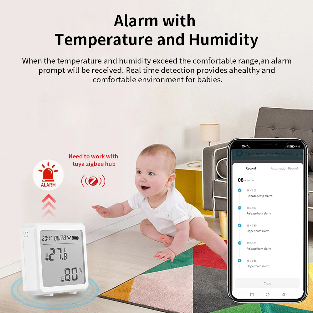 tuya ZigBee Intelligent Temperature and Humidity Sensor Digital Remote Control Intelligent Temperature and Humidity Sensor Detec