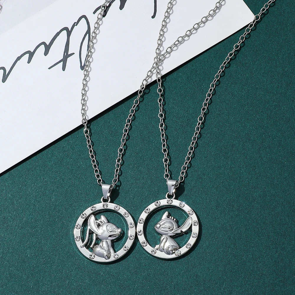Antique Silver Stitch Angel Pendant Necklace Fashion Jewelry Shining CZ Stones for Anniversary Party Valentine's Day Gift