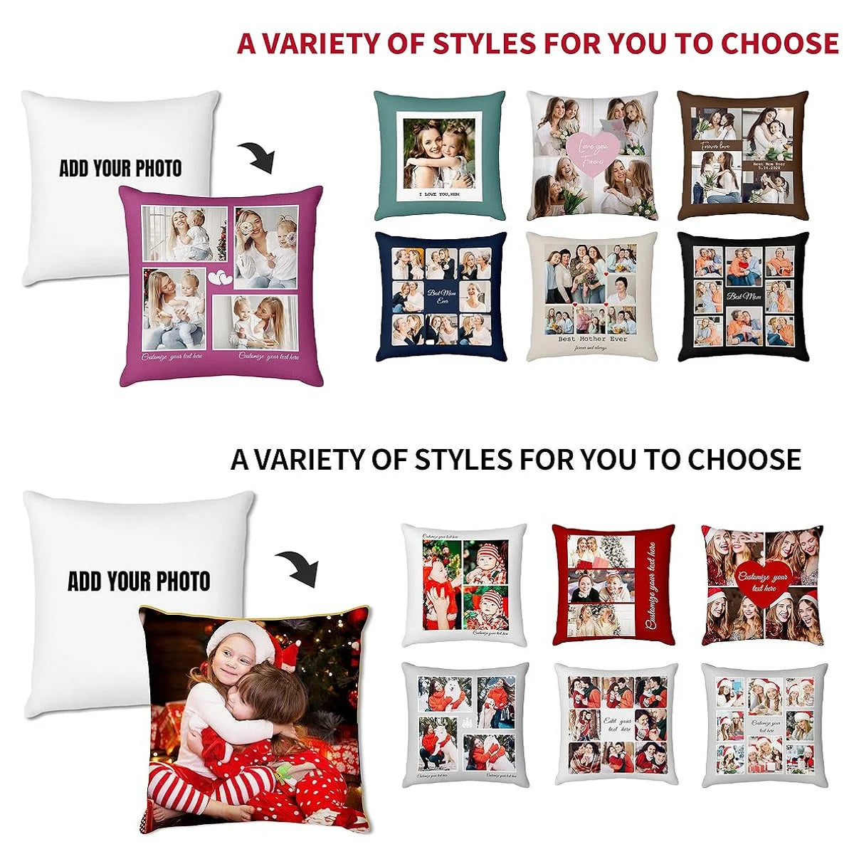 Personalized Pillows with Pictures or Text Throw Pillow Personalized Gift Grandparent Couples Gifts Pet Pillow
