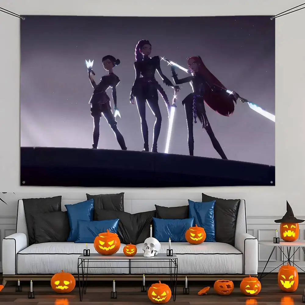 KPop Demon Hunters Flag Custom Flags Wall Hanging Tapestry Outdoor Decorative flag Background Blanket