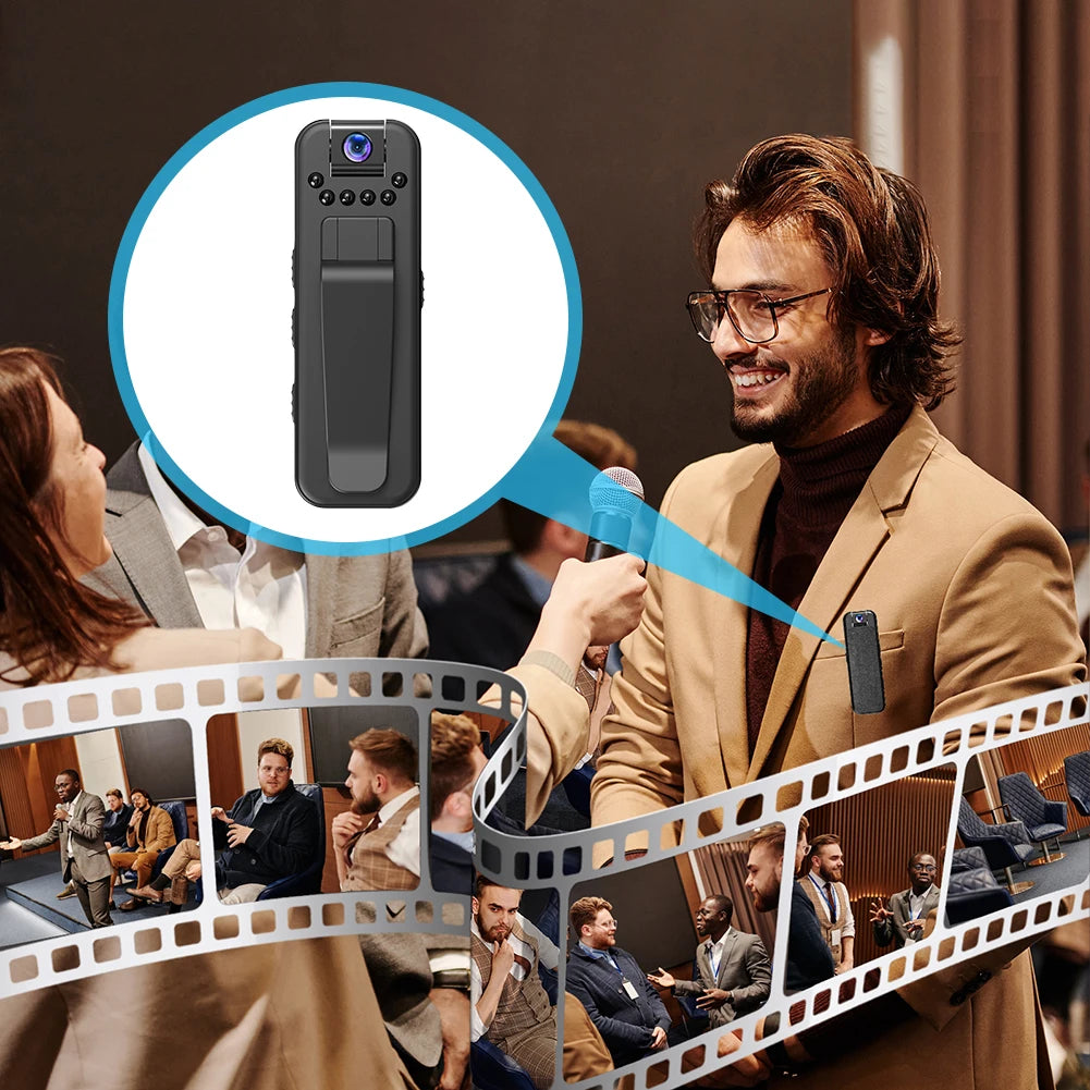 HD 1080P  Body Cam Motion Detection Mini Camera with Back Clip Infrared Night Vision Miniature Camcorder Small Body Camera