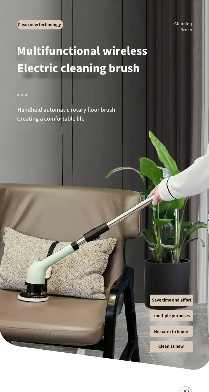 Cordless Electric Spin Scrubber For Kitchen Bathroom Toilet Tile Grout Cleaning Household Multipurpose Power Brush