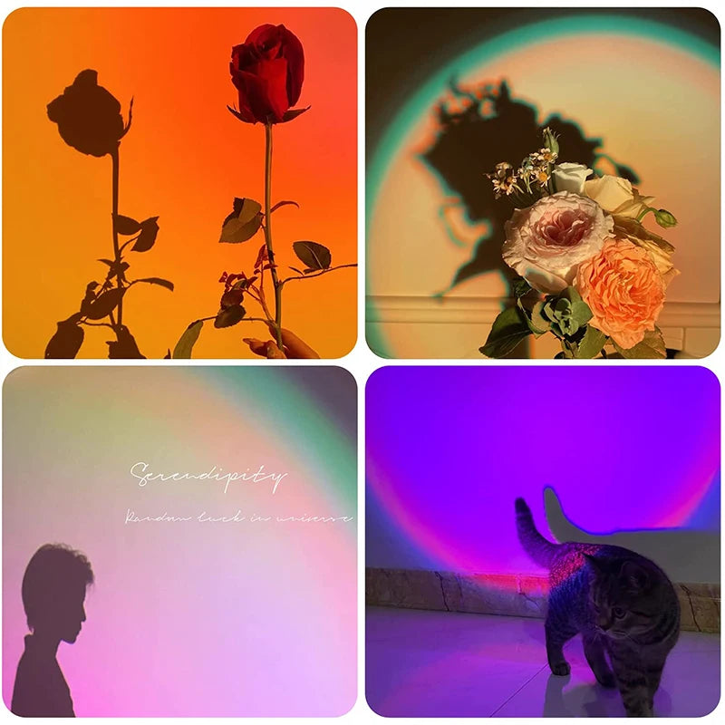 USB 5V Tuya Smart Sunset Lamp Night Light Sunset Projector Smart Life APP Remote Led Lights Room Decoration Photography  Gift