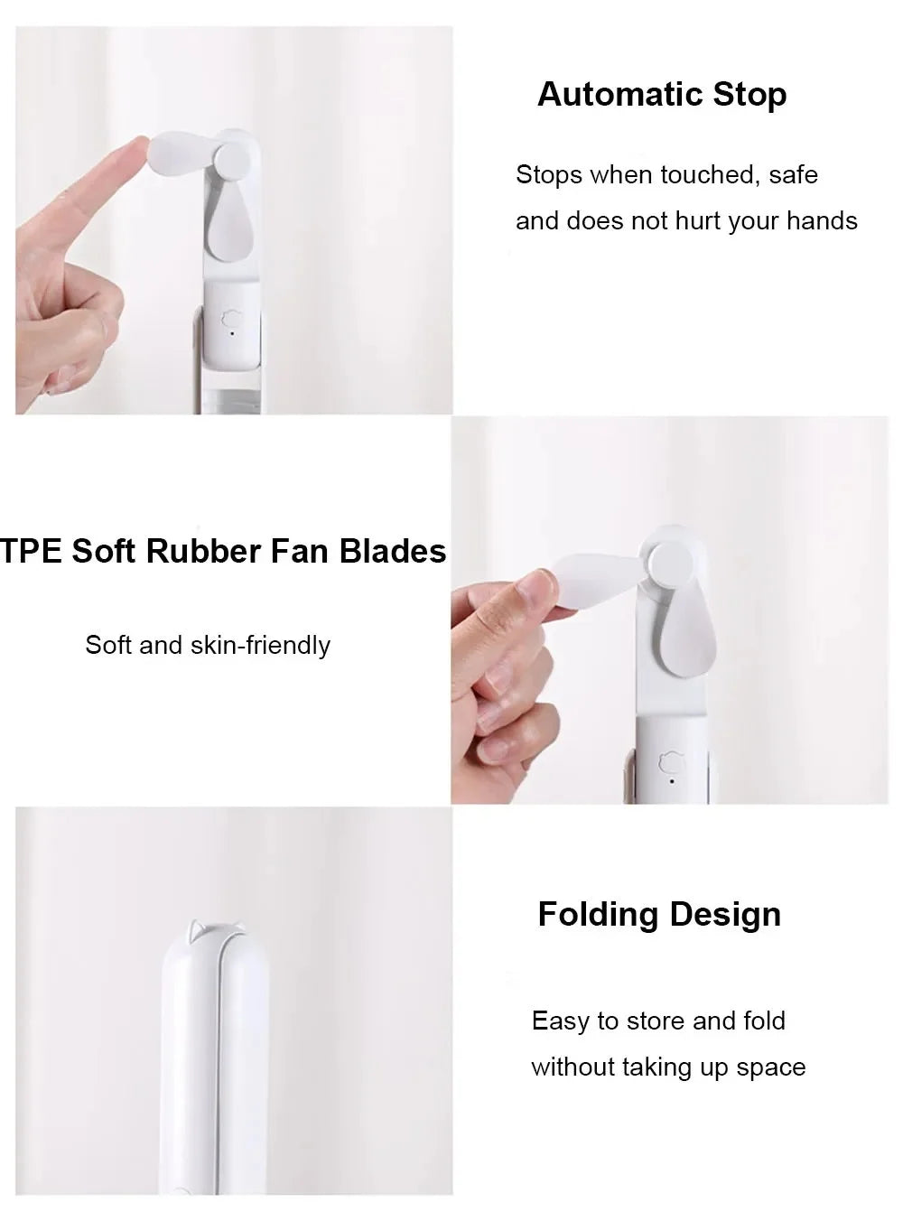 Mini Handheld Fan Type-C Charging Foldable Portable Mini Cooling 2000mAh Outdoor Rechargeable Fan Free Control High Speed Fan