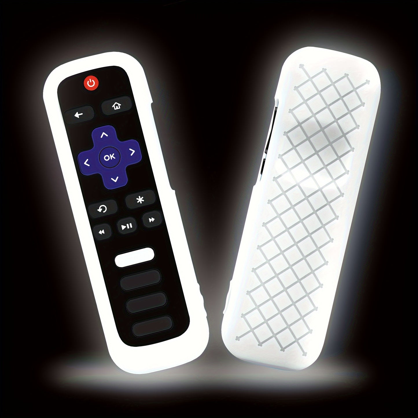 [1pc Glow Remote Cover] Roku TV, Glow in the Dark, 1pc Silicone Remote Cover | Compatible with TCL Hisense Roku TV Steaming Stick 4K 4K+ Voice Remote, Universal Protective Battery Cover, 2022 Model, Uncharged, No Battery Incl