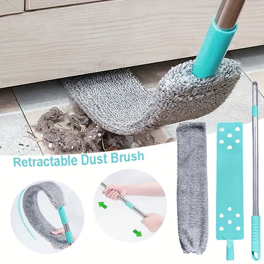 [1set Microfiber Dusting Brush] 1set, Microfiber Extendable Dust Duster | Washable Retractable Crevice Dust Cleaner, Dry Wet Dual-use Cleaning Brush, Multipurpose Dust Removal Brush | Suitable For Sofa Bed And Furniture Botto