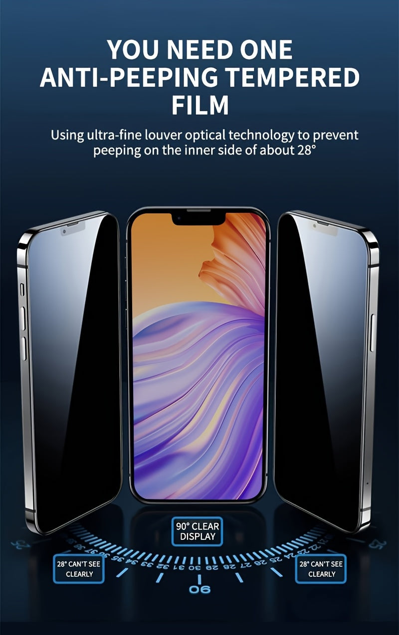 Set of 3 Complete Privacy Screen Protectors for Iphone 11 Through 17 Pro Max, Including Tempered Glass Options for Iphone 14 Pro, 15 Pro Max, And Additional Models Like for iphone 14 Plus And 15 Plus.