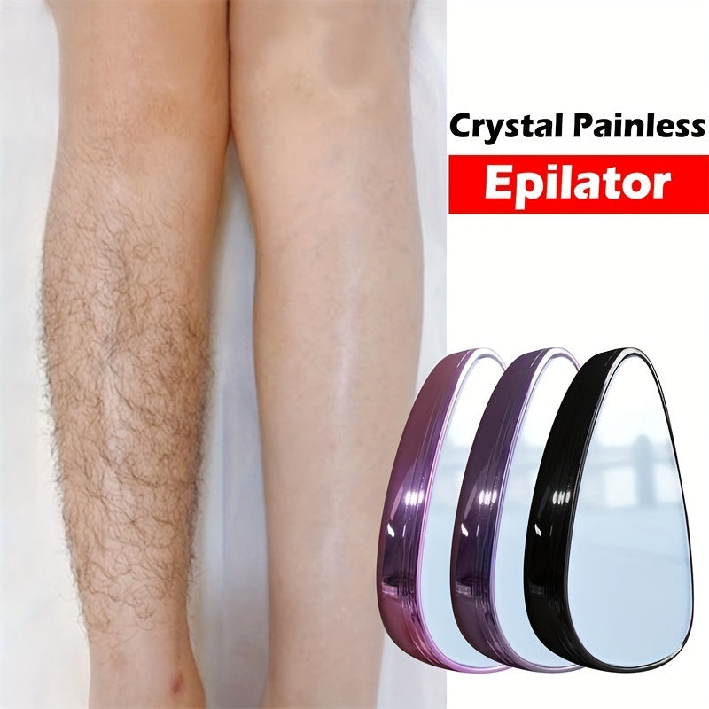 [Reusable Painless Hair Eraser] Waterproof Nano Hair Eraser for Men & Women - Scent-Free, Reusable & Washable, Painless Exfoliator for Smooth Skin on Back, Arms, Legs & Bikini Area, Portable Epilator with Purple Handle
