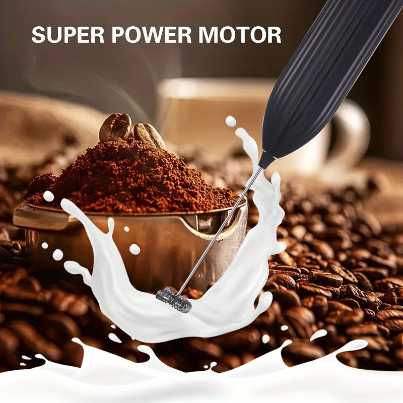 1pc, Electric Milk Frother, Compact Milk Foamer, Portable Electric Whisk, Battery-Operated (Batteries Not Included) Beverage Mixer, Handheld Mixer for Coffee, Cordless Electric Blender for Lattes, Cappuccino, Frappe, Chocolat