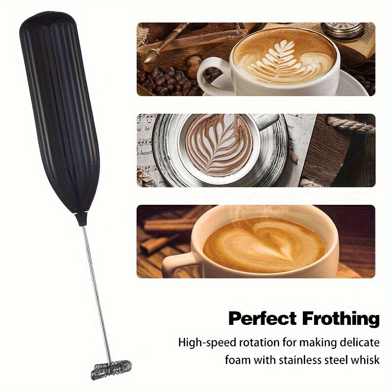 1pc, Electric Milk Frother, Compact Milk Foamer, Portable Electric Whisk, Battery-Operated (Batteries Not Included) Beverage Mixer, Handheld Mixer for Coffee, Cordless Electric Blender for Lattes, Cappuccino, Frappe, Chocolat