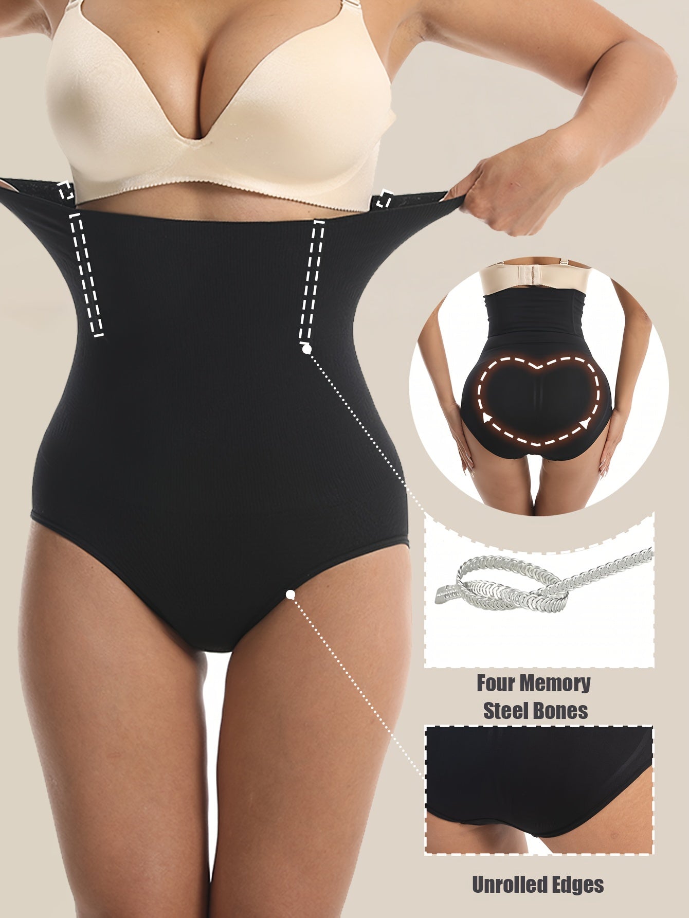 [Shaping Panties] 1 Pcs High Waist Shaping Panties | Waist Trainer Body Shaper Tummy Sheath Woman Flat Belly Control Panties Hip Butt Lifter Briefs Panty Women Underwear Shapewear
