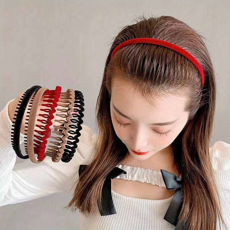 Hair Clip Frosted Color Headband Women's Non-slip Band Teeth Simple Pressure Headband Face Headband Hair Accessories