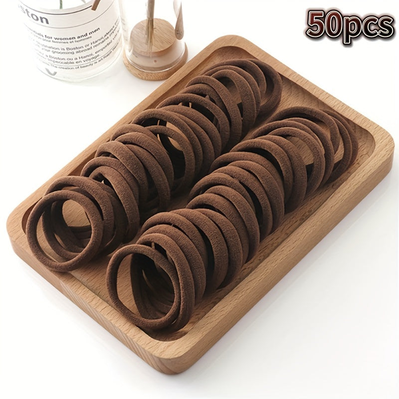50pcs/100pcsHigh elastic hair loop French style thick Women's hair rope graduation gift