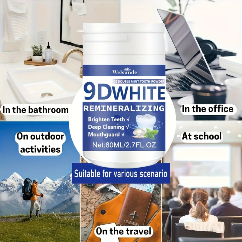 9D White Remineralizing Hydroxyapatite Tooth Powder, Tooth Whitening Powder, Deep Cleaning, Fresh Breath, Ideal For Oral Health & Hygiene Gift For Women Men, Breath Freshener, Toothpaste, Tooth Cleaning Powder For Daily Life