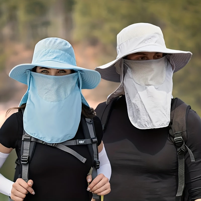 Sun Protection Bucket Hat With Removable Face Mask - Perfect For Summer Outdoor Activities