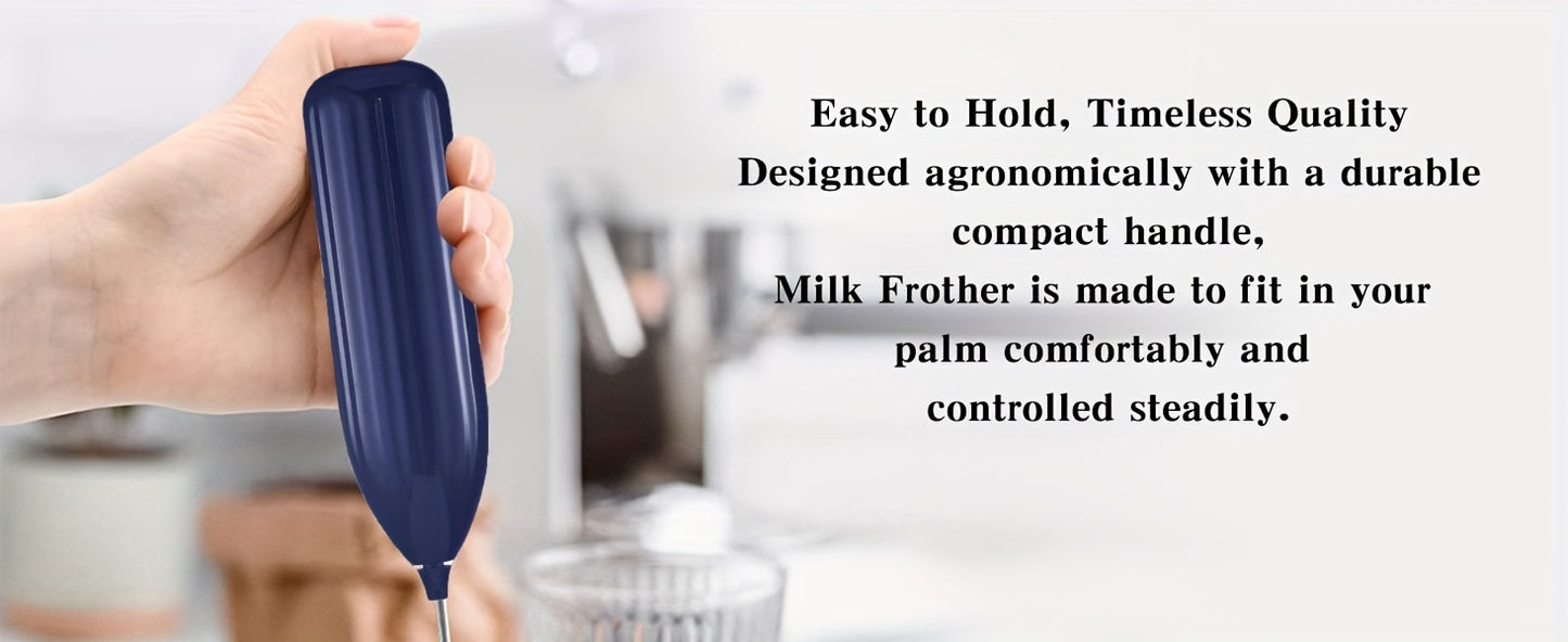 1pc, Electric Milk Frother, Compact Milk Foamer, Portable Electric Whisk, Battery-Operated (Batteries Not Included) Beverage Mixer, Handheld Mixer for Coffee, Cordless Electric Blender for Lattes, Cappuccino, Frappe, Chocolat