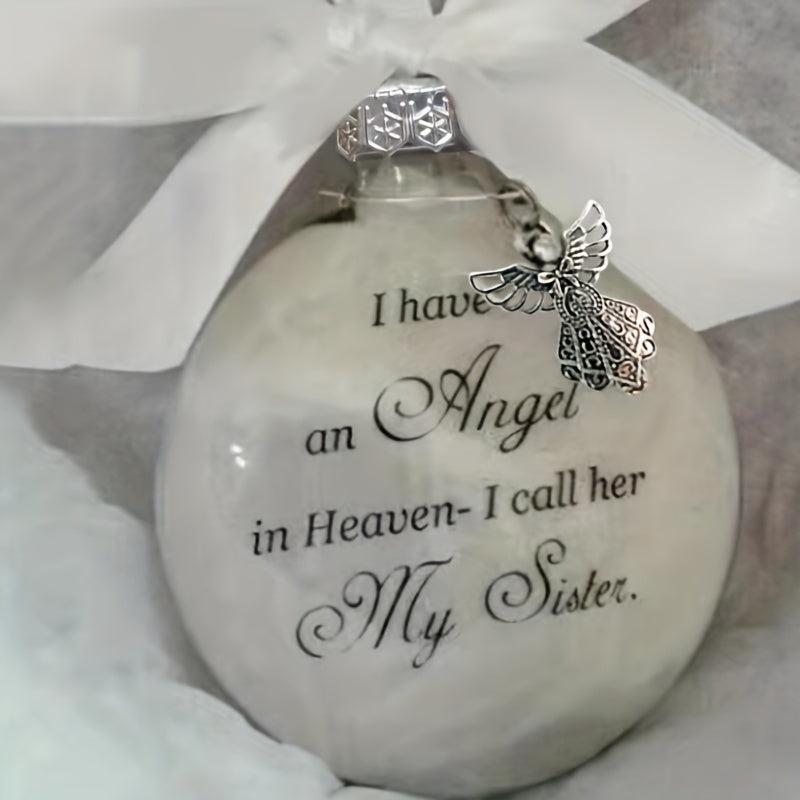 1pc, In Heaven Relatives Name Ornament, Keepsake Feather Plastic Ball, Ornament Pendant, Home Decor, Room Decor, Bedroom Decor