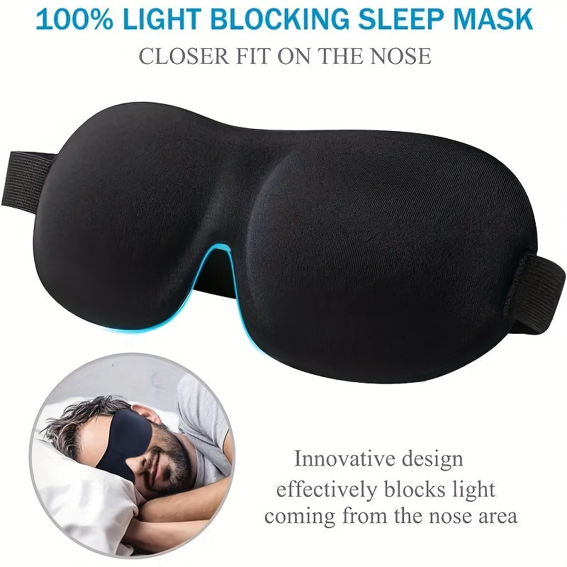 1/3/5/10 Pack Pure Blackout 3D Contoured Eye Mask for Adults - Heavy Duty Hypoallergenic & Fragrance-Free, Soft Ergonomic Fit (Men & Women) - Travel, Home, Office Use, No Leakage, Beige-Friendly - Ideal Gift for Night