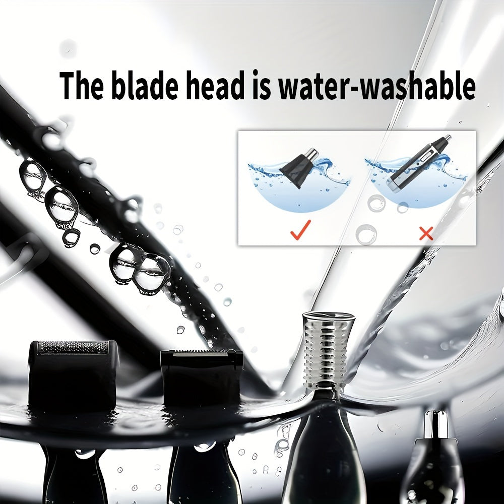 KM-6630 Four-In-One Professional Rechargeable Nose And Ear Hair Trimmer for Men'S Personal Grooming.