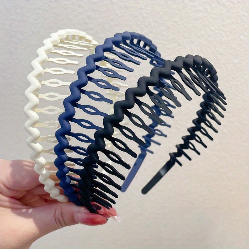 Hair Clip Frosted Color Headband Women's Non-slip Band Teeth Simple Pressure Headband Face Headband Hair Accessories