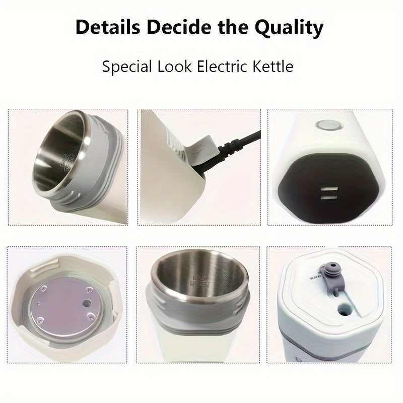 1pc 350ML Rapid Boil Electric Kettle - Fast Heating, Detachable US Plug, Automatic Shut-Off, Portable for Business Trips, Travel, Office, Home Use - Compact, Safe, and Energy Efficient