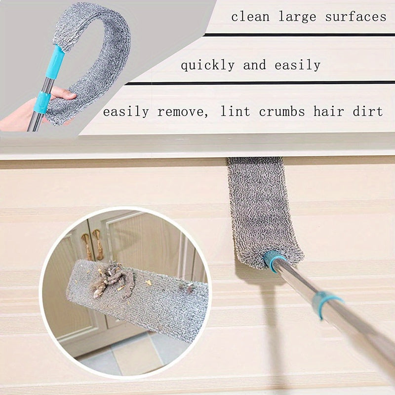 [1set Microfiber Dusting Brush] 1set, Microfiber Extendable Dust Duster | Washable Retractable Crevice Dust Cleaner, Dry Wet Dual-use Cleaning Brush, Multipurpose Dust Removal Brush | Suitable For Sofa Bed And Furniture Botto
